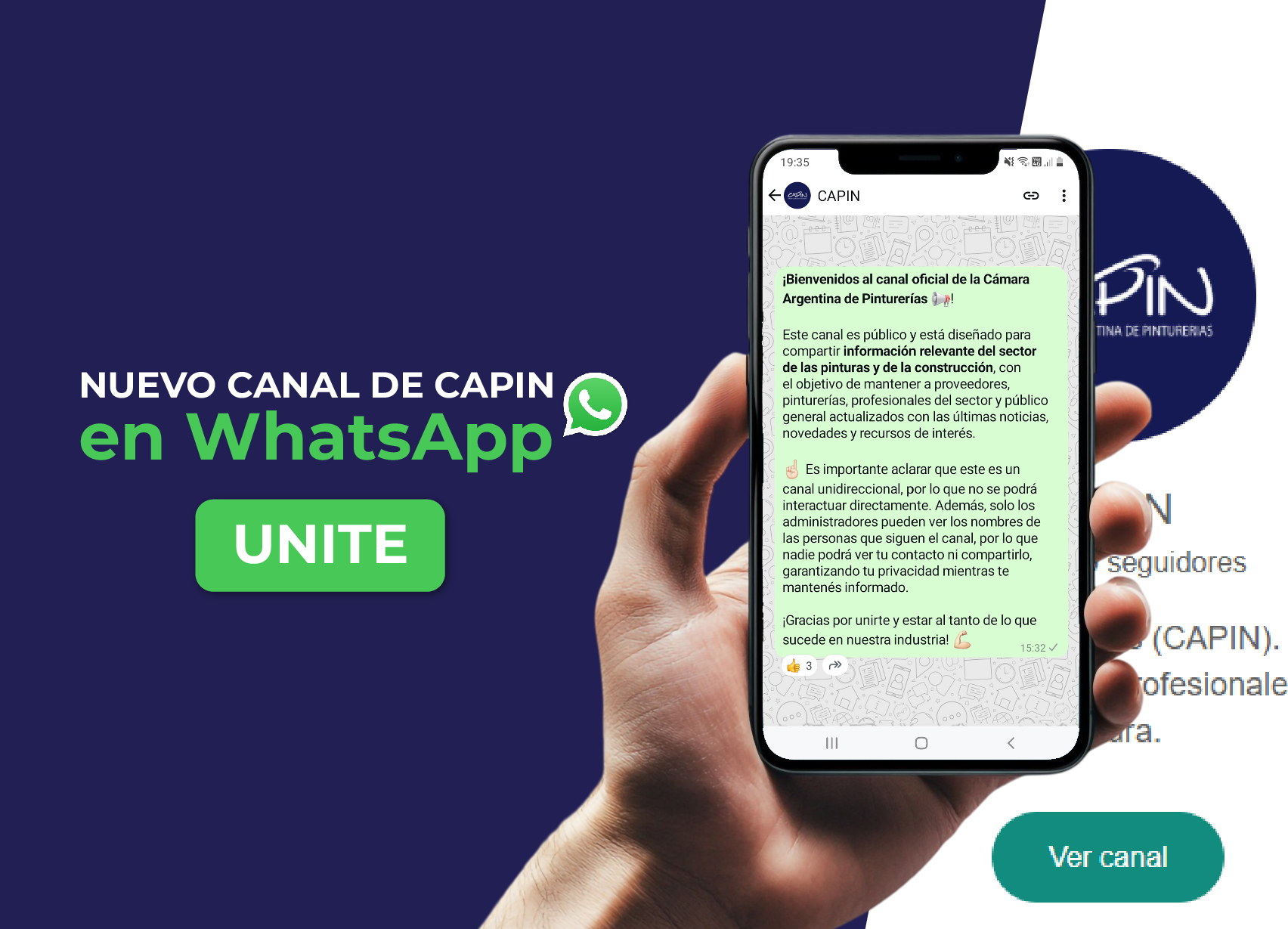 Canal de whatsapp de CAPIN | Pinturas y negocios